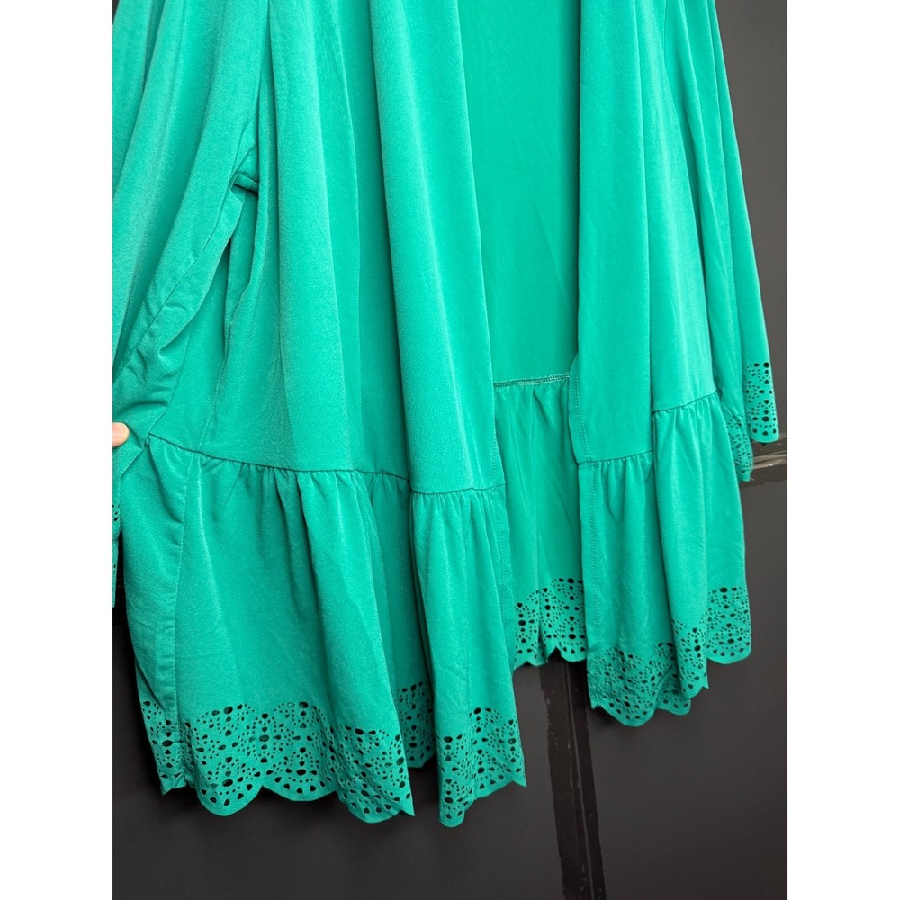 Susan Graver Regular Liquid Knit Tiered Laser Cut Car Dragonfly Jade ,sz 1X #18" - Picture 9 of 11